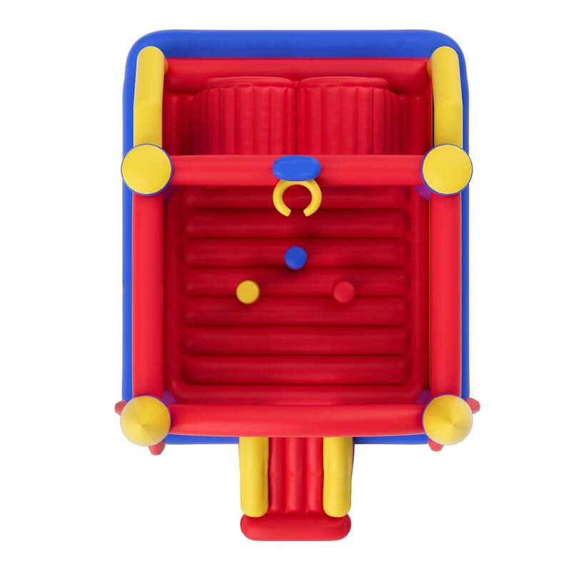 Inflatable Jumping Trampoline Bounce Playhouse with Blower Slide and Storage Bag Ideal for Kids - 160.6” x 94.5” x 96.5”