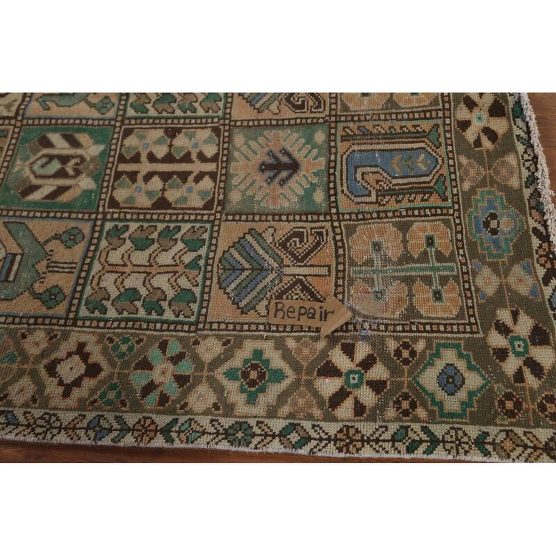 Garden Design Bakhtiari Persian Vintage Rug Hand-Knotted Wool Carpet - 5'1"x 9'7"