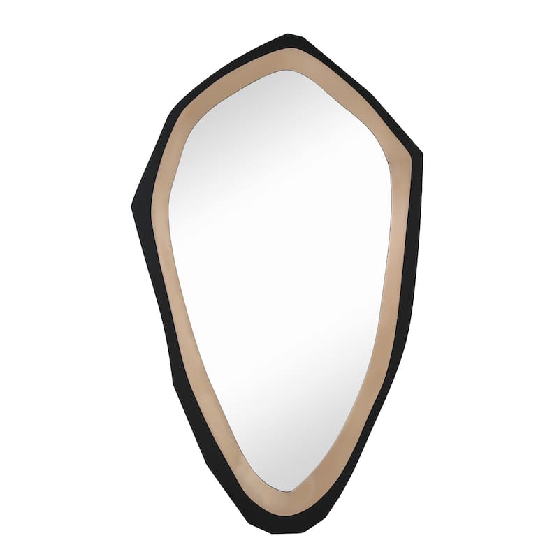 Modern Contemporary Black Gold Framed Wall Mirror Bathroom Mirror - Black/Gold - 27.6"W*1.2"D*H47.2"