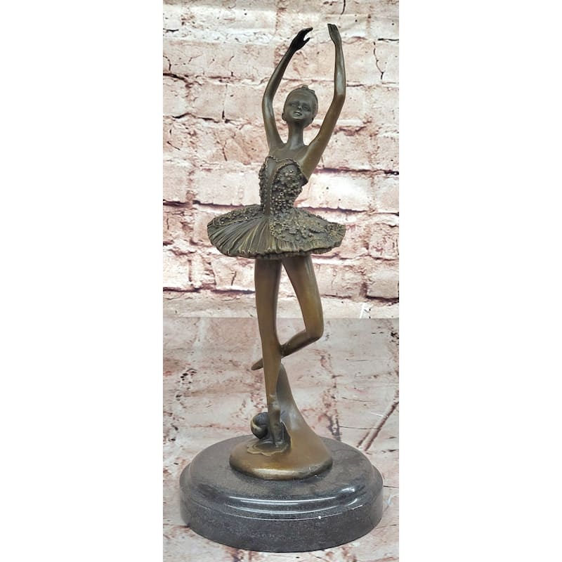 Art Deco Cute Child Ballerina A Bronze Trophy Sculpture Hot Cast Figurine