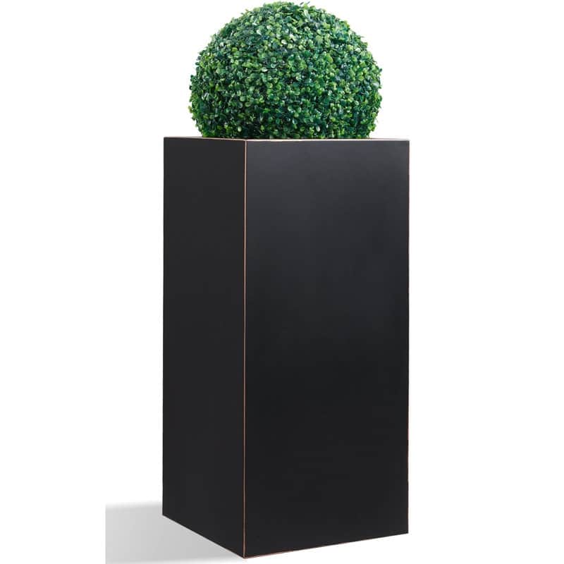 Metallic Heavy Planter for Outdoor Plants Tall and Long Metal Divider Planter Box - 30'' H X 13.6'' W X 13.6'' D - Black