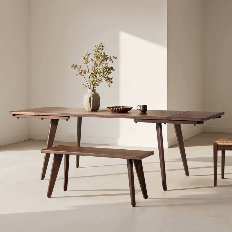 Jennifer Taylor Home Capri Solid Red Oak Wood Extendable Leaf Dining Table