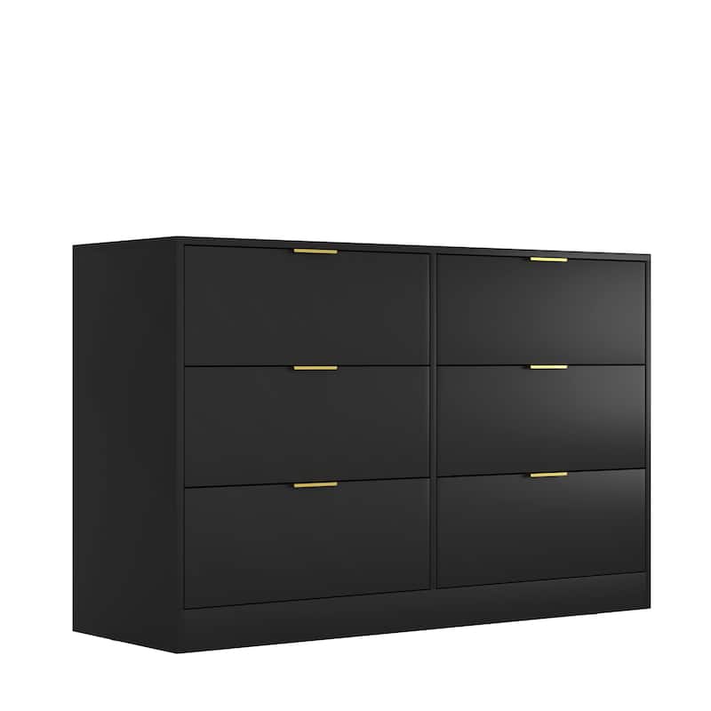 Simply Modern 6-Drawer Dresser, Chest of Drawers for Bedroom, Living Room, Hallway, and Entryway - Large Storage Cabinet
