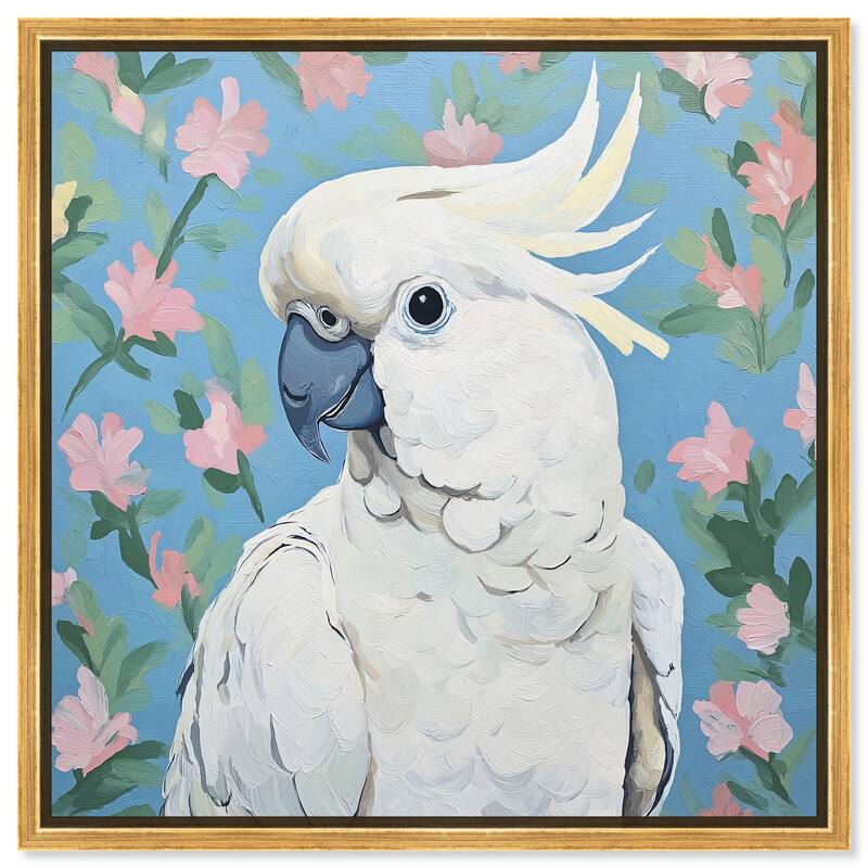 White Cockatoo I Canvas by Art Remedy - 30" x 30" - Gold