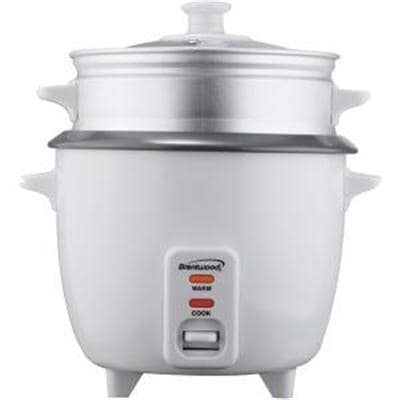 Brentwood Ts-600S Appliances Rice Cooker With Steamer Capacity For 5 Cups & 400W, White