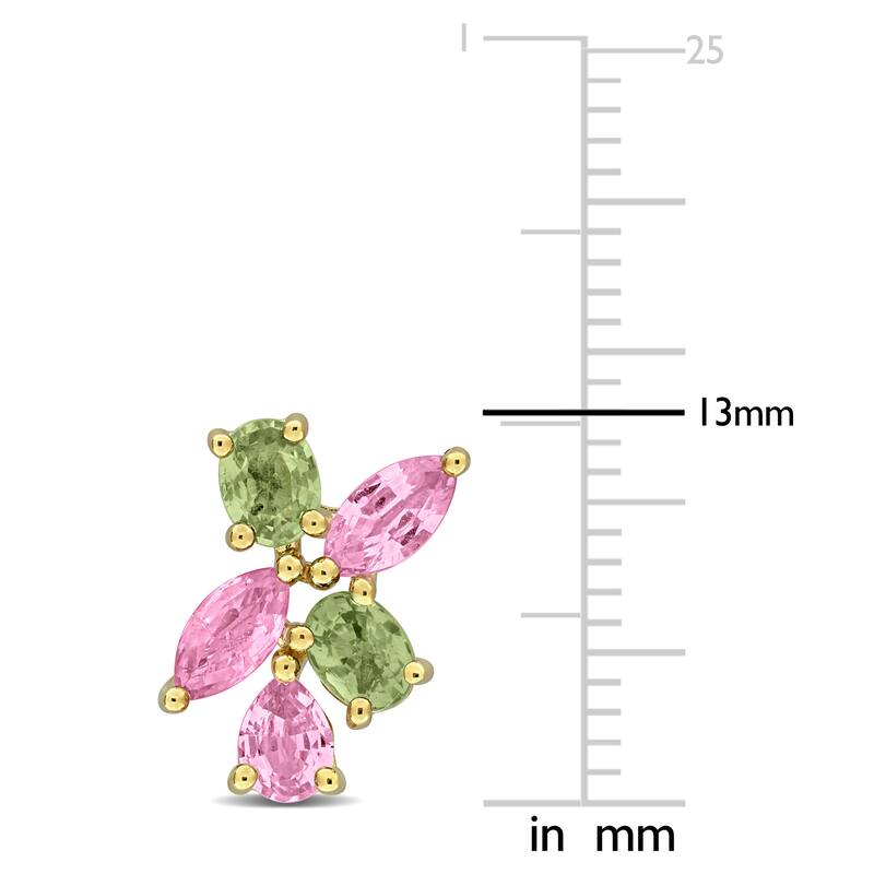 Miadora Multi-Gem Cluster Drop Earrings Sterling Silver