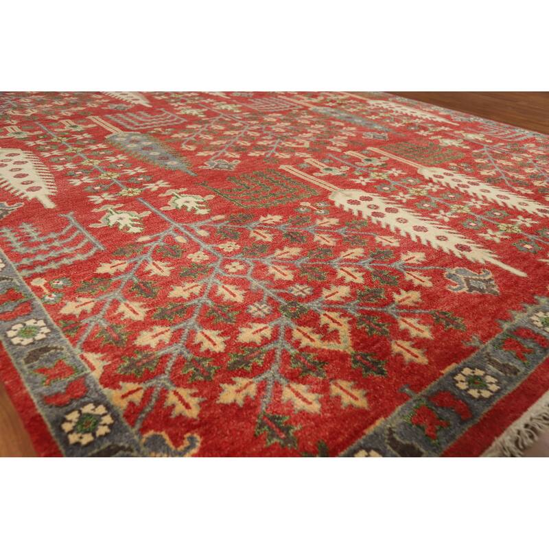 Heriz Serapi Indian Rug Handmade Wool Carpet - 7'11" x 9'8" - 7'11" x 9'8" - Red