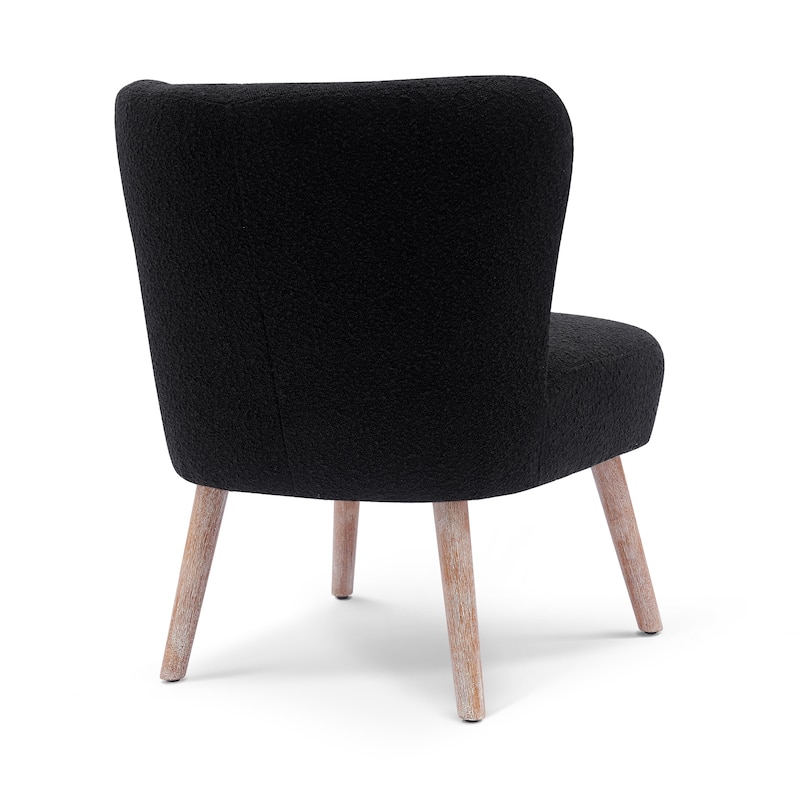 Boucle Polyester Upholstered Armless Accent Chair - Stain Resistant