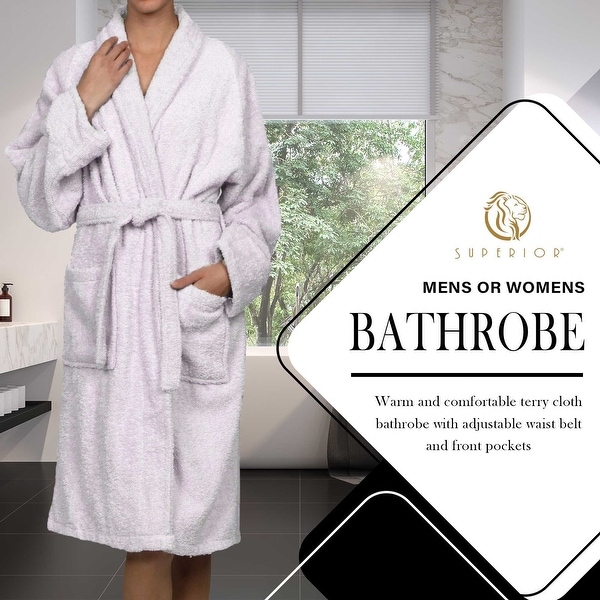 100 Cotton Soft Terry Adult Unisex Lightweight Bathrobe by Superior On Sale Bed Bath Beyond 6632152