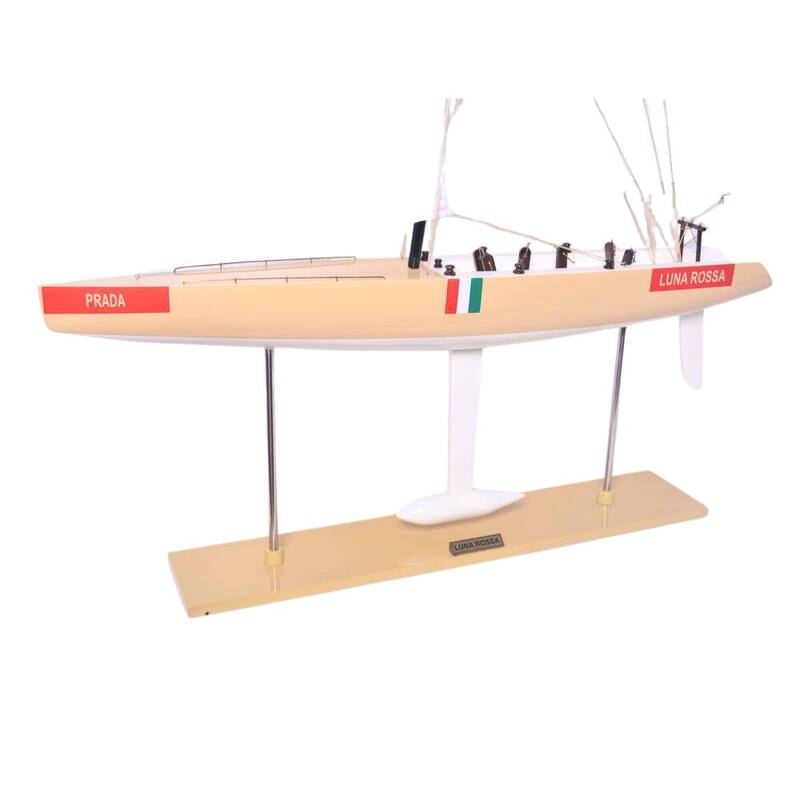 Luna Rossa Painted Medium Sailboat Schooner Yacht Model - Multi-Color