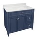 preview thumbnail 9 of 109, Vail 37" Bathroom Vanity with Cultured Marble Top Sink w/ Backsplash in White with White Basin