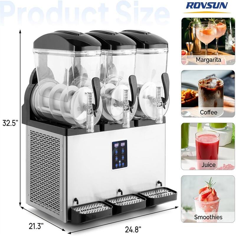 12 Gallon 110V 1200W Stainless Steel Slushie Machine