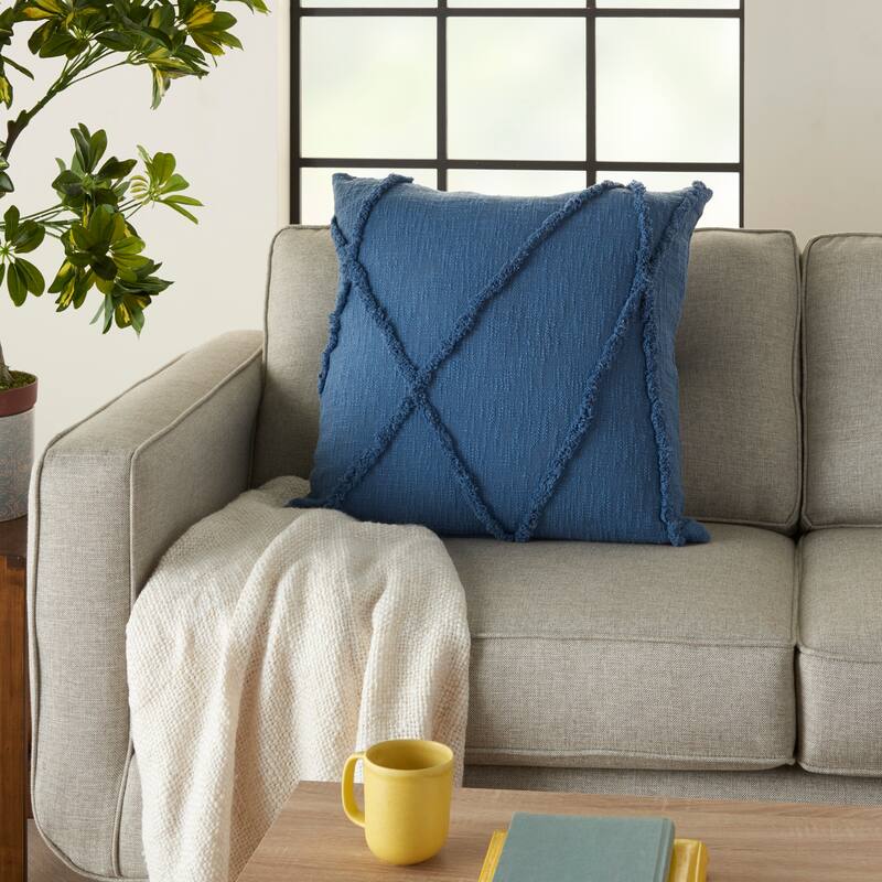 Mina Victory Distressed Diamond Boho Throw Pillow