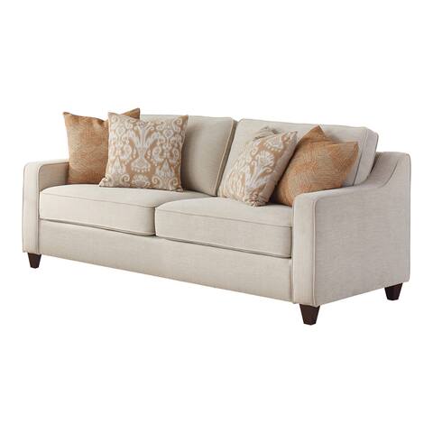 Coaster Furniture Christine Beige Upholstered Cushion Back Sofa