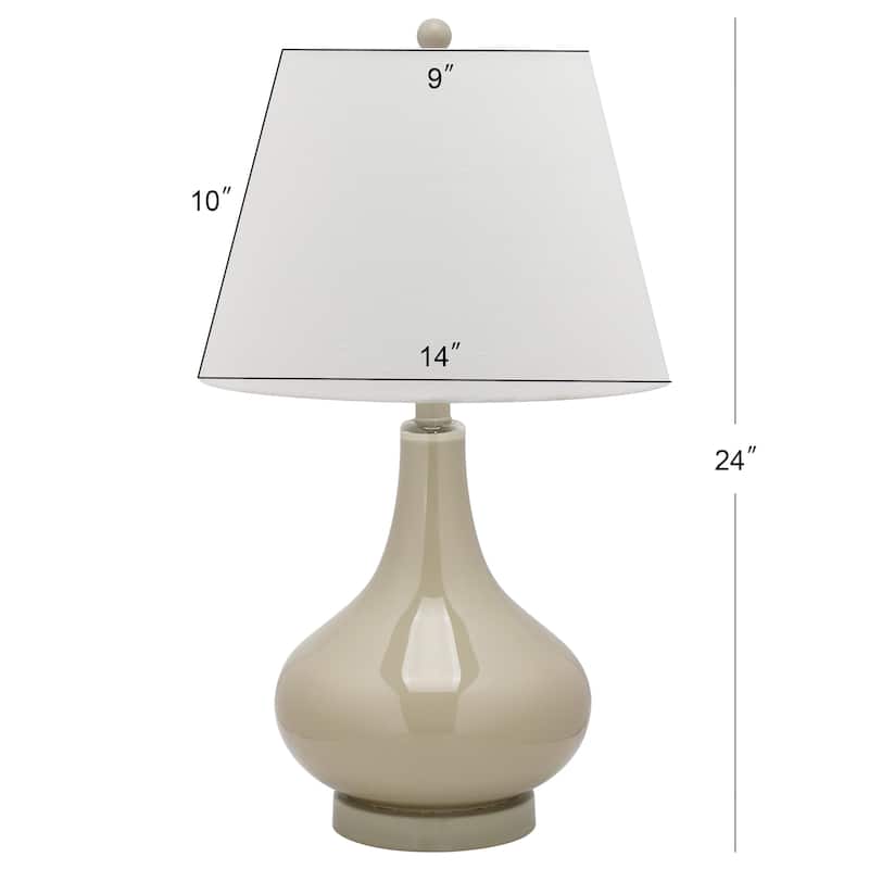 SAFAVIEH Lighting Shanda 24-inch Gourd Glass White Table Lamp (Set of 2) - 14"x14"x24" - 14Wx14Dx24H