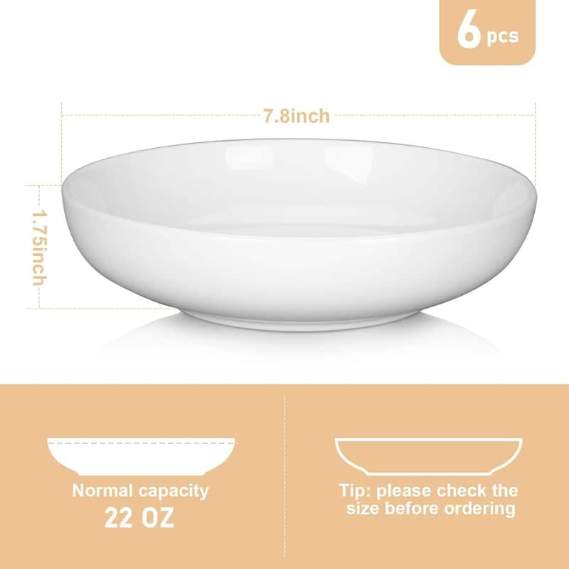 White Bowl Sets for Salad Soup Pasta Popcorn Fruits