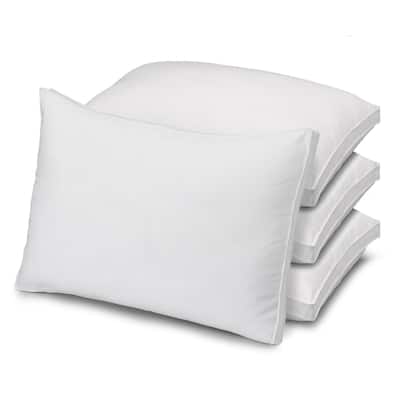 Ella Jayne Gussetted Microfiber Pillow, Medium Density (Set of 4) - White