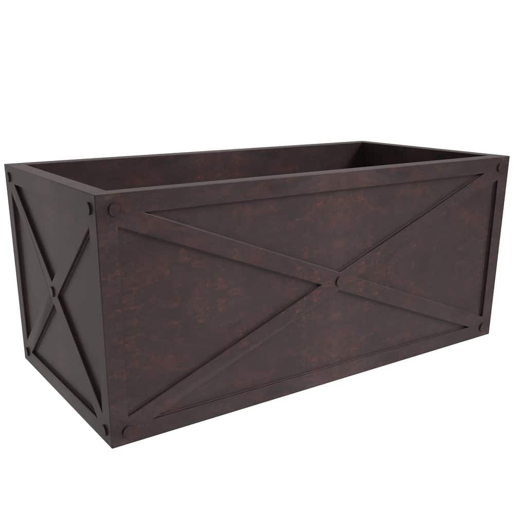 Bonsai Rectangular Fiberstone Planter Box, Modern Weather-Resistant Indoor/Outdoor Pot with Drainage for Healthy Plants