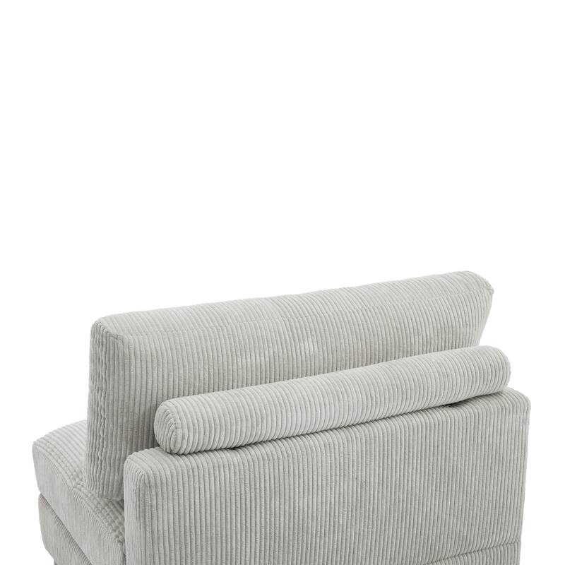 Modern Corduroy Modular Couch Sectional Sofa With Pillows