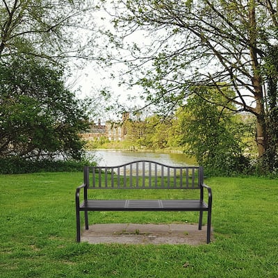 59 in. Outdoor Patio Garden Decorative Cast Iron Bench