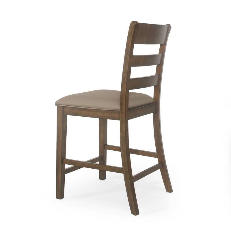 Farmhouse Upholstered Wood Counter Stools(Set of 2)
