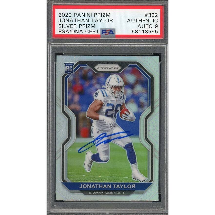 Jonathan Taylor 2020 Panini Silver Prizm Signed Rookie Card #332 Auto PSA 9 B - 8'6" x 11'6"