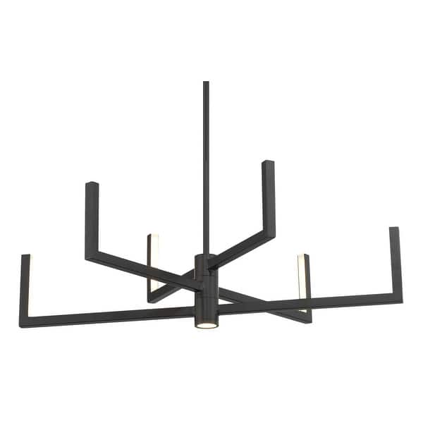 slide 2 of 6, Kovacs P1476-L Articular 6 Light 24" Wide LED Abstract Chandelier Coal