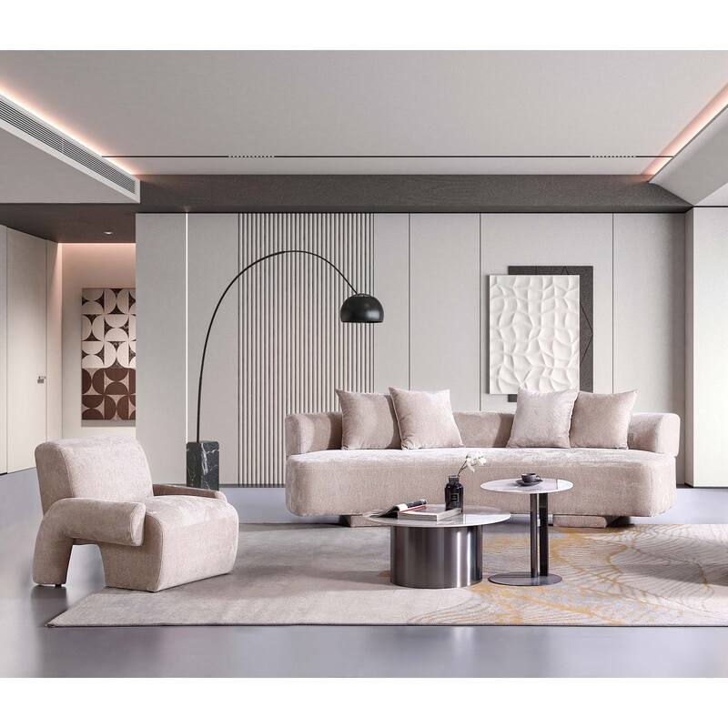 Manhattan Comfort 2 Piece Modern Verandah Chenille 112 Inch Sofa Set