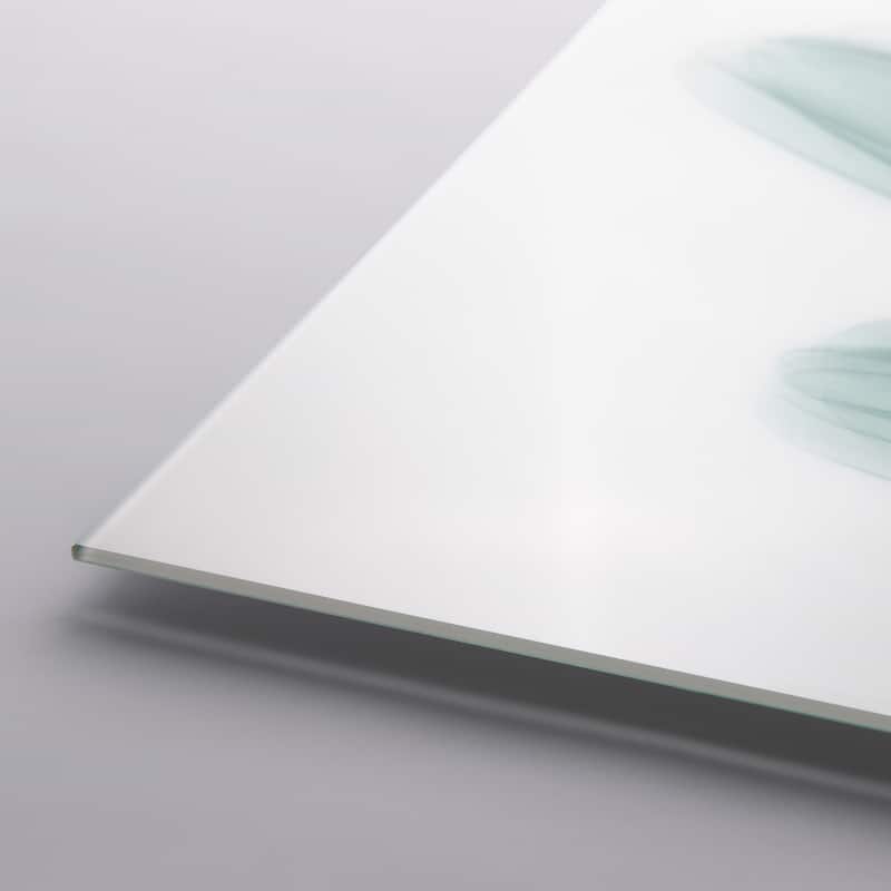 "Blue Tulips" Frameless Free Floating Tempered Glass Panel Graphic Wall Art