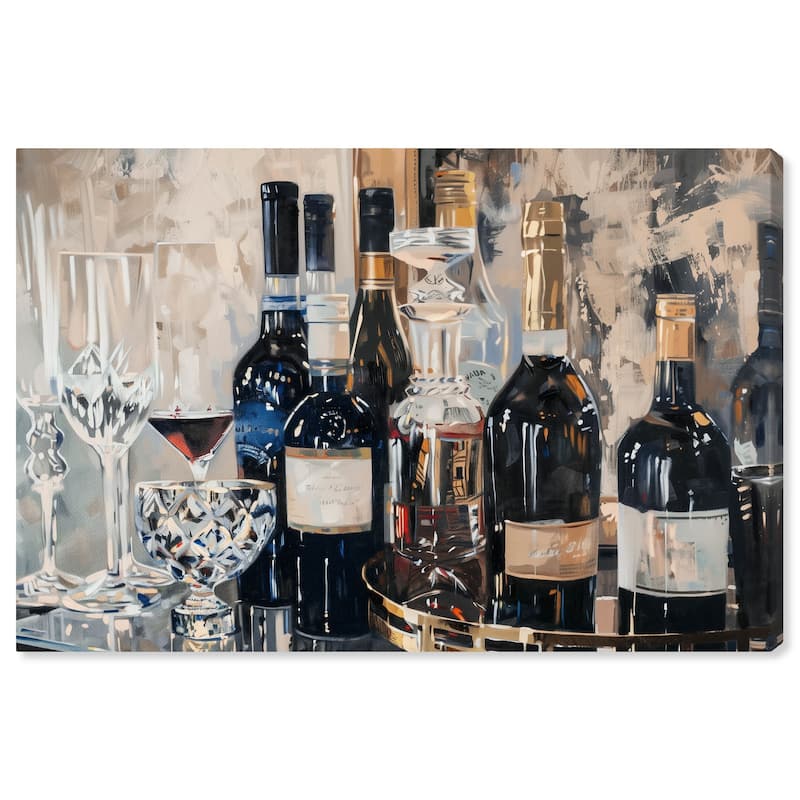 Notoriart Bar Table Classics Gallery Wrapped Bar Cart Art For Men - 15 x 10