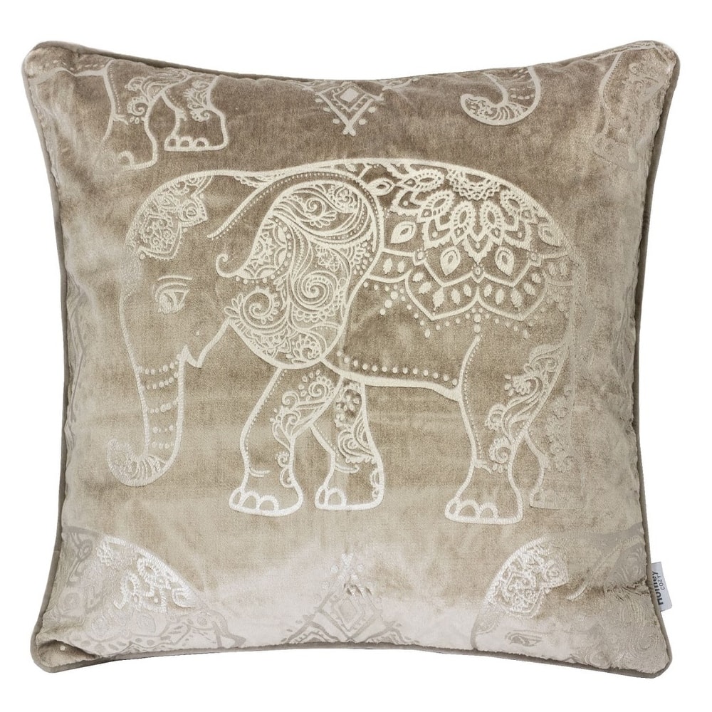 Homey Cozy Foil Print Elephant Throw Pillow Cover & Insert