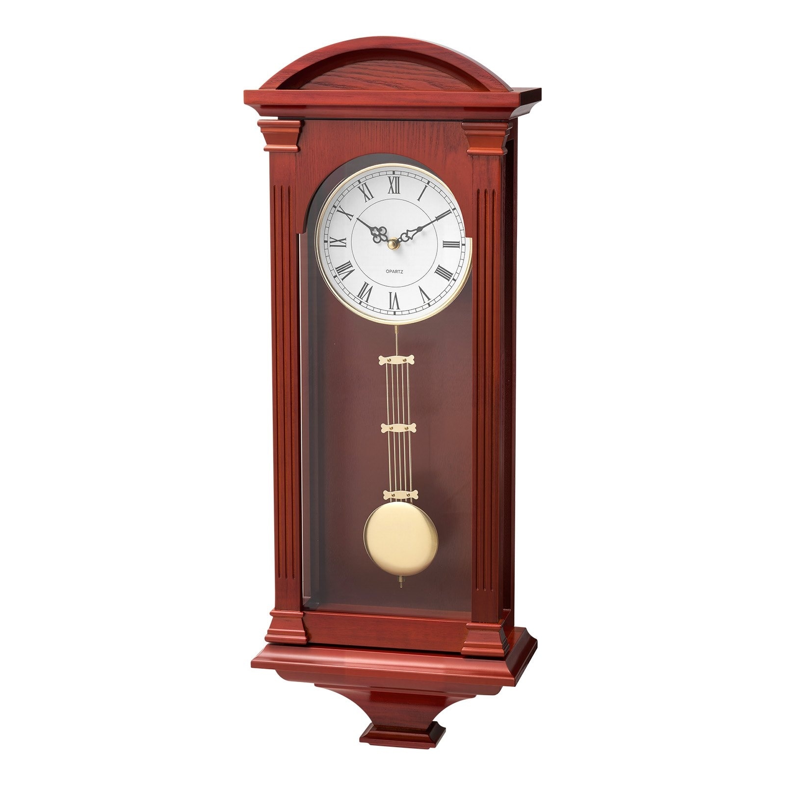 Vintage Pendulum Wall Clock 26.7 in with Quartz Movement for Home - 26.8 x 10.24 x 5 in