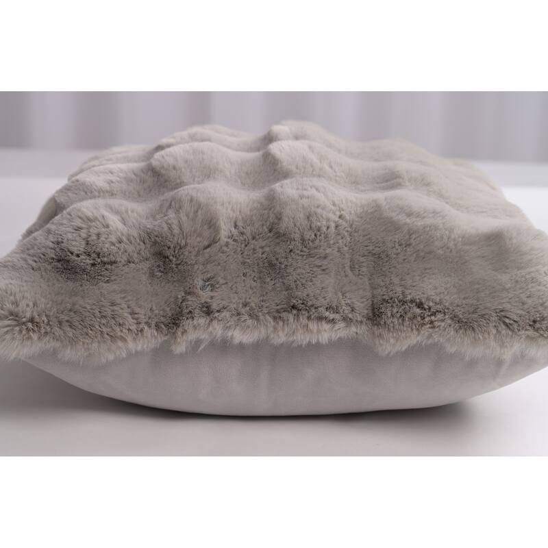 Valencia Fur Textured Solid Color Throw Pillow