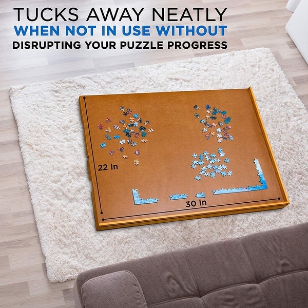 Shop Jumbl Wooden Jigsaw Puzzle Table With Smooth Plateau Work