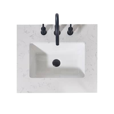 Altair Merano Bathroom Vanity Countertop in Aosta White Apron Finish Without Vanity