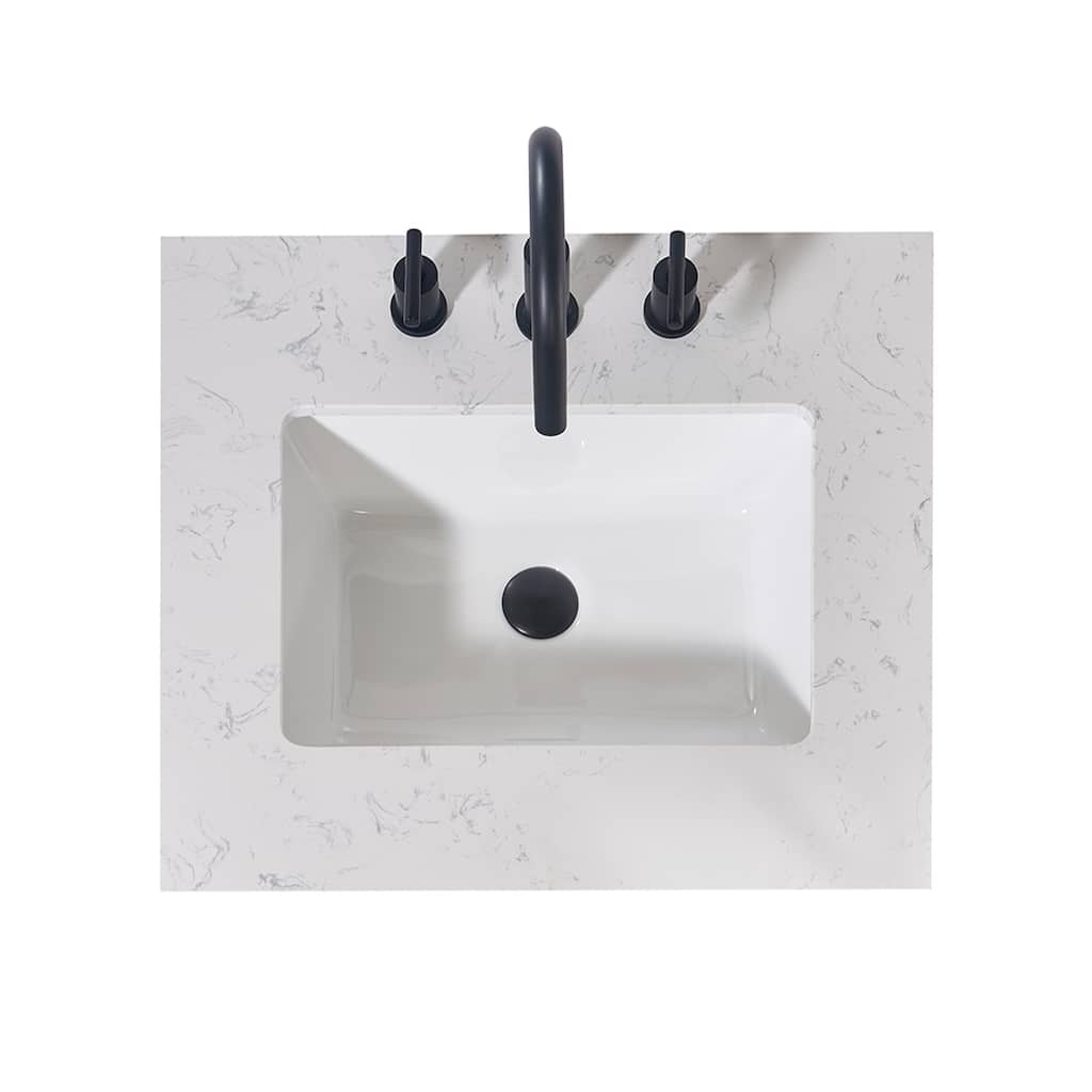 Altair Merano Bathroom Vanity Countertop in Aosta White Apron Finish Without Vanity