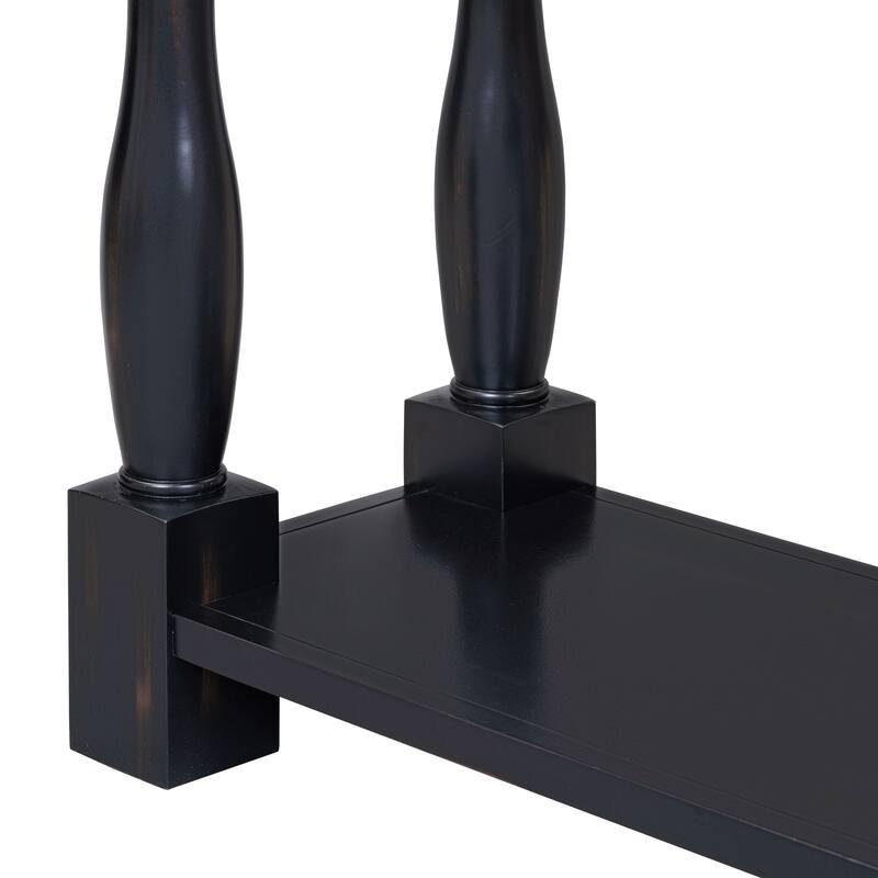 Long Console Table with Drawers and Shelf