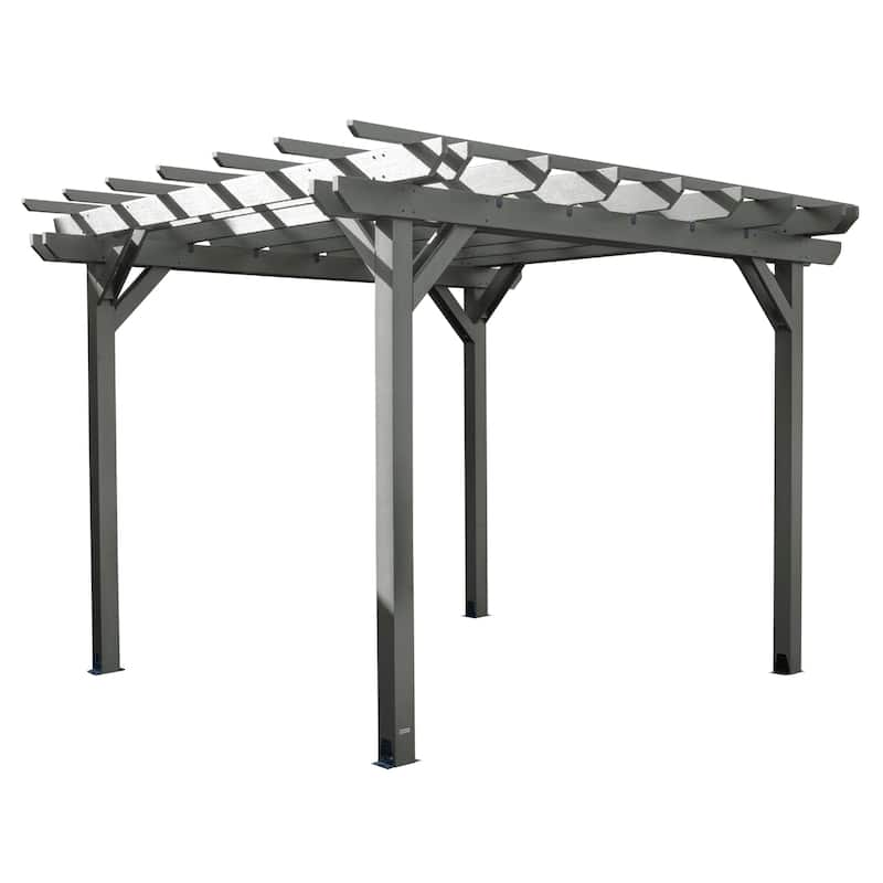 Highwood Bodhi 10 x 10 Recycled Plastic Pergola - Coastal Teak