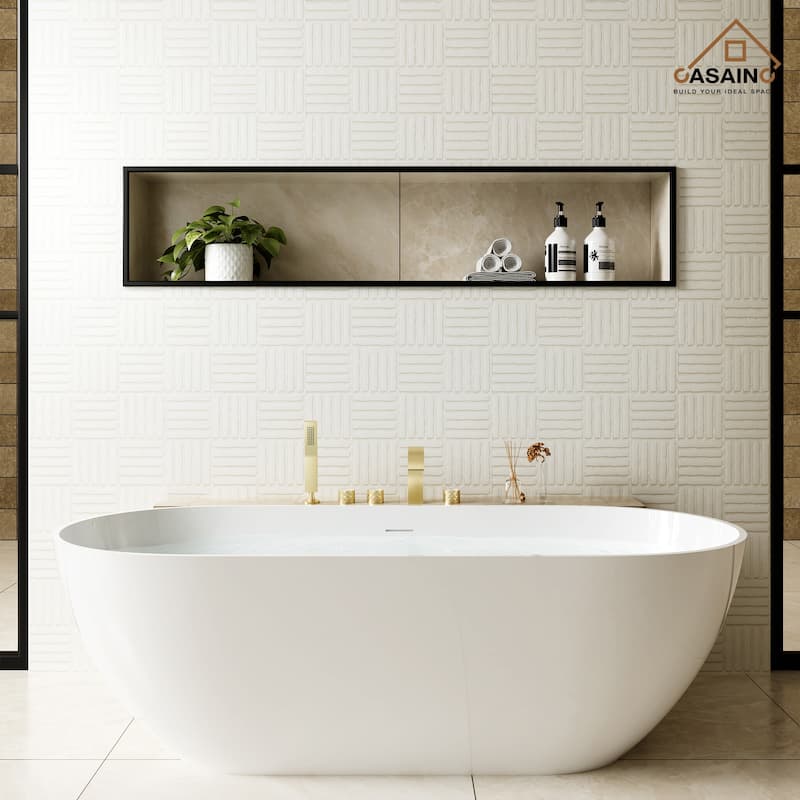 Waterfall 3-Handles Deck-Mount Roman Tub Faucet with Hand Shower (Valve Included)