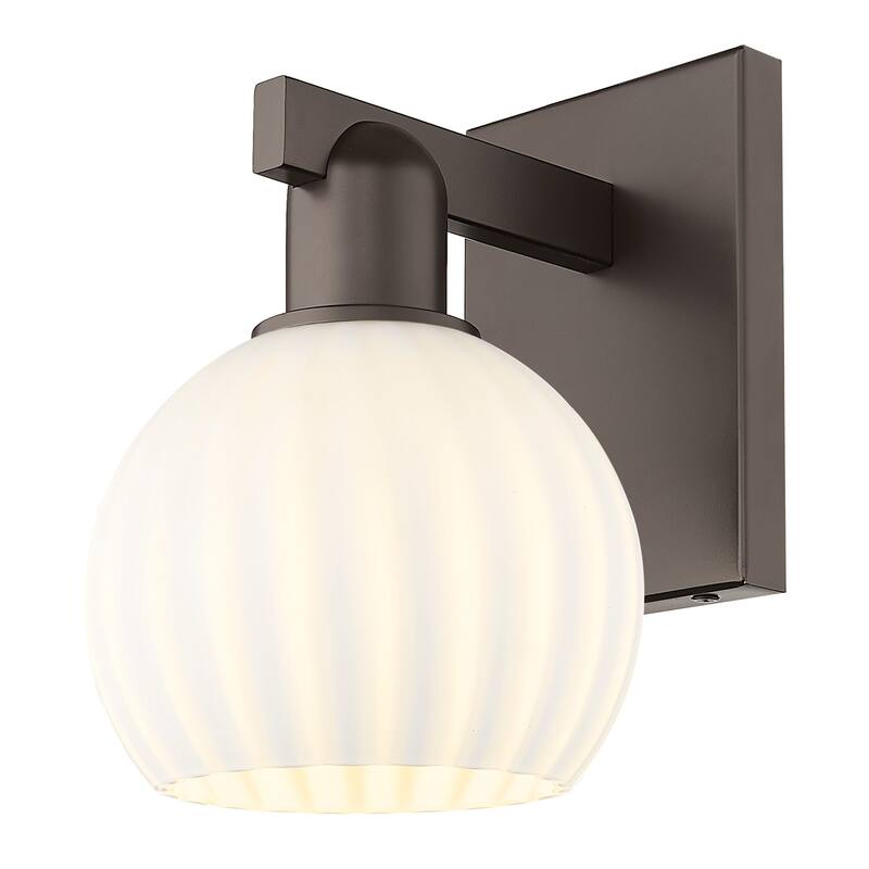 Innovations Lighting 716-1W-10-6 White Venetian Sconce White Venetian - Oil Rubbed Bronze / White Venetian