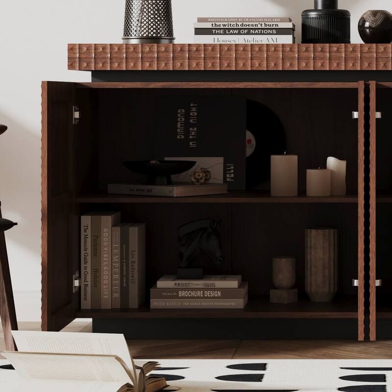 Sideboard Buffet Cabinet,Modern Accent Storage Sideboard, Luxurious Floor Cabinet Buffet with Freestanding Anti Dumping