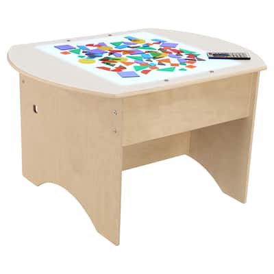 Contender 30" Brilliant Light Activity Table without Storage for Kids and Toddlers, Birch Wood Sturdy Kids Table