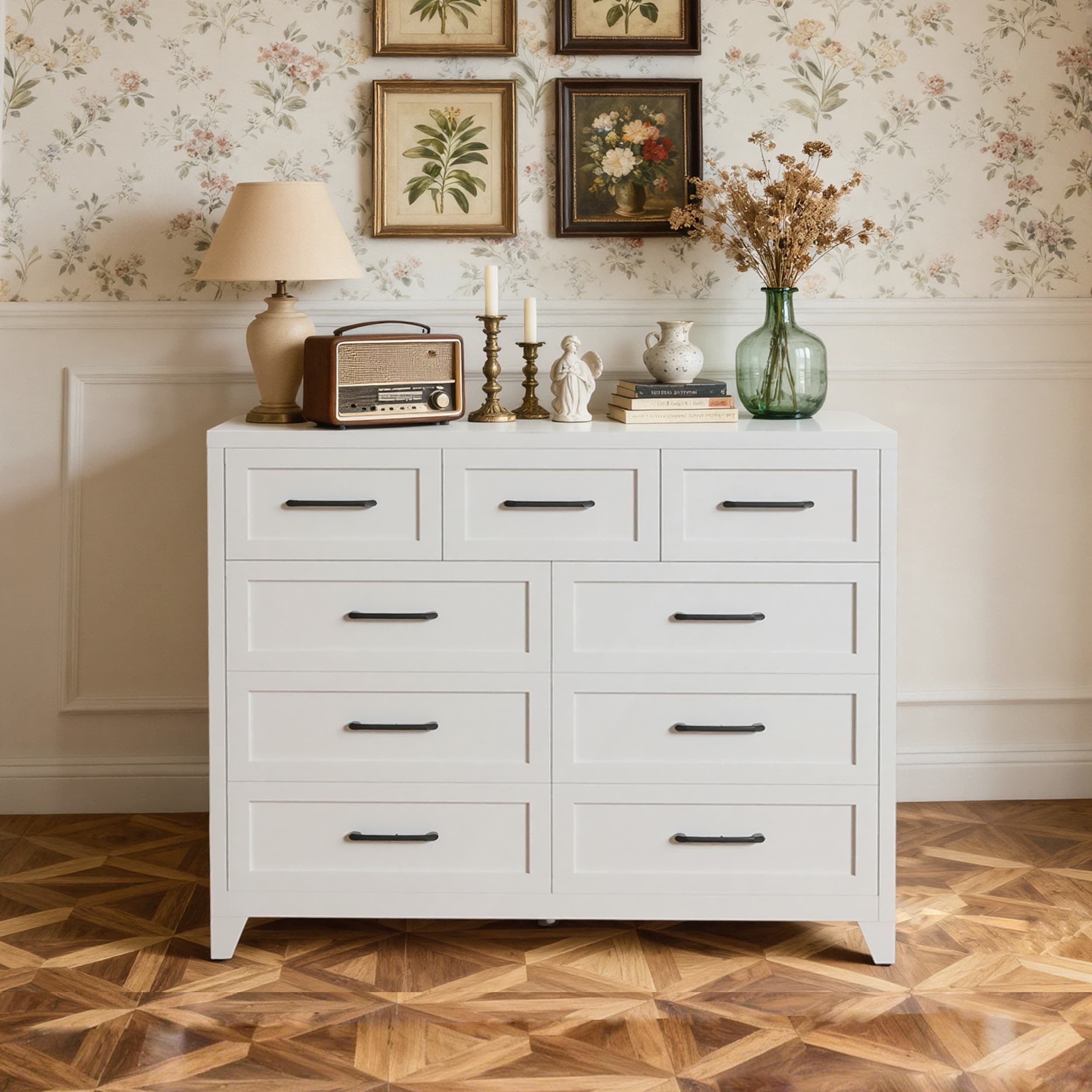 Metal Storage Cabinet with Smooth Gliding Drawers for Bedroom, Living Room,and Entryway