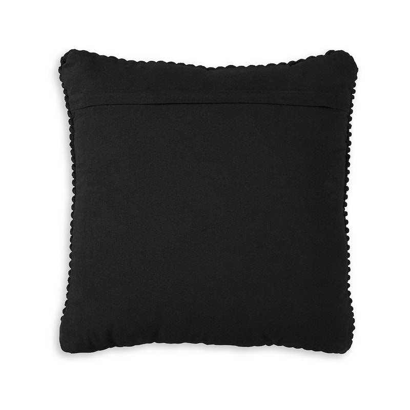 Accent Throw Pillow Set of 4, 20 Inch Square, Handwoven Black Cotton