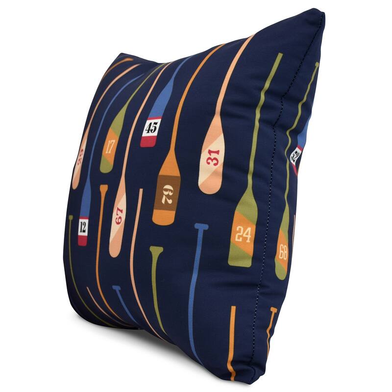 18 x 18 inch Oar Numbers Geometric Print Pillow