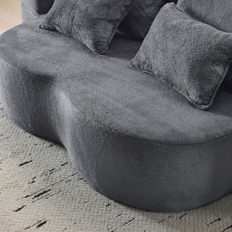 Folding Plush Futon Loveseat Couch Converts into Sleeper Sofa Bed or Yoga Mattress, High-Density Foam Queen Size Floor Bed
