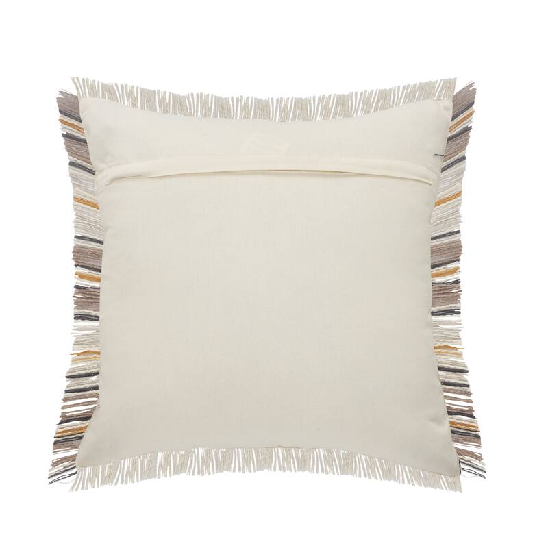 Sevita Drew Mustard Stripe Cotton Throw Pillow, Set of 2