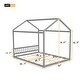 preview thumbnail 4 of 7, Queen Size Wooden House Bed with Headboard - Whimsical Design for Long-lasting Use and Easy Assembly