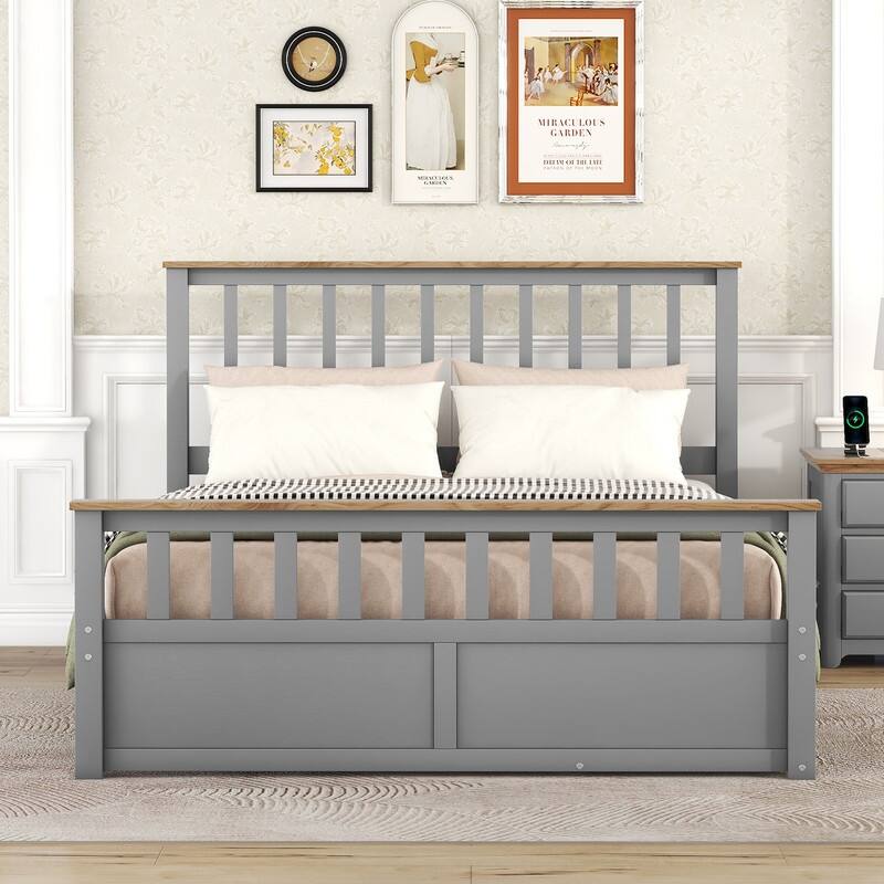 3-Pieces/1-Piece Bedroom Sets Full/Queen Size Platform Bed with Nightstand(USB Charging Ports) and 6-Drawer Storage Chest