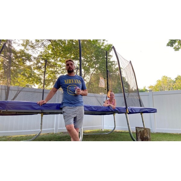 Skywalker Trampolines 15 Blue Rectangular Trampoline With Enclosure Overstock 14626945